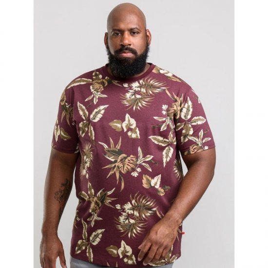 D555 Baxter T-shirt Wine-red - Magliette - Magliette Uomo Taglie Forti