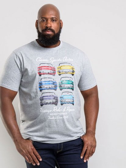 D555 Jenson T-shirt Grey - Magliette - Magliette Uomo Taglie Forti