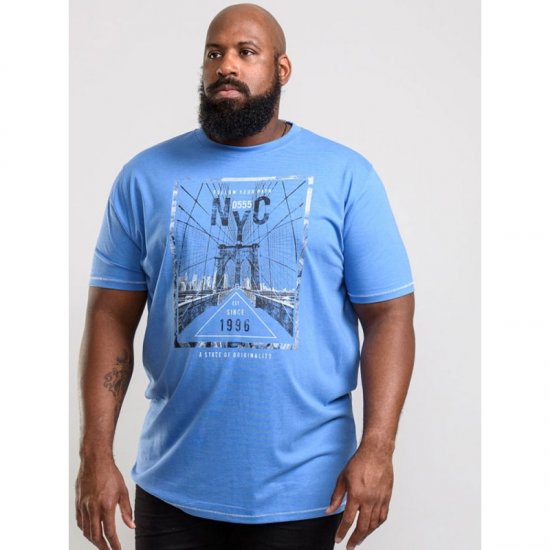 D555 Monty T-shirt Blue - Magliette - Magliette Uomo Taglie Forti