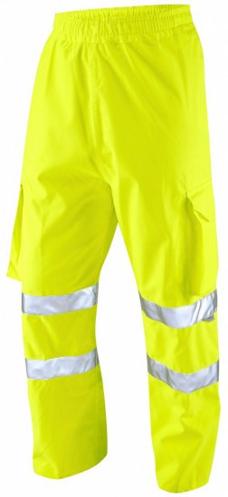 Leo Instow Breathable Executive Cargo Rain pants Hi-Vis Yellow - Abbigliamento da lavoro - Abbigliamento da Lavoro Taglie Forti Uomo