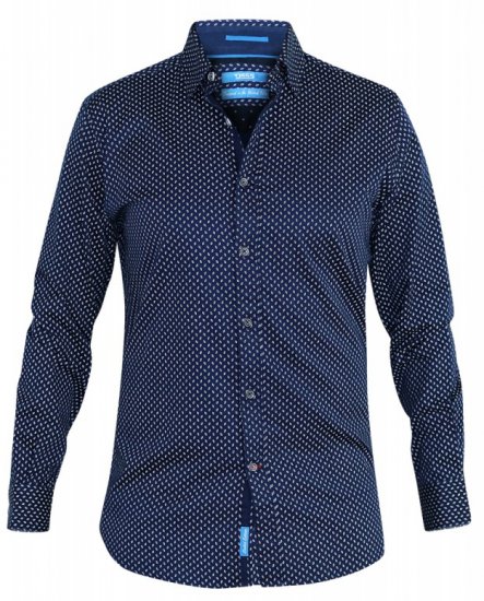 D555 Lavar Long Sleeve Diamond Printed Shirt - Camicie - Camicie Taglie Forti Uomo