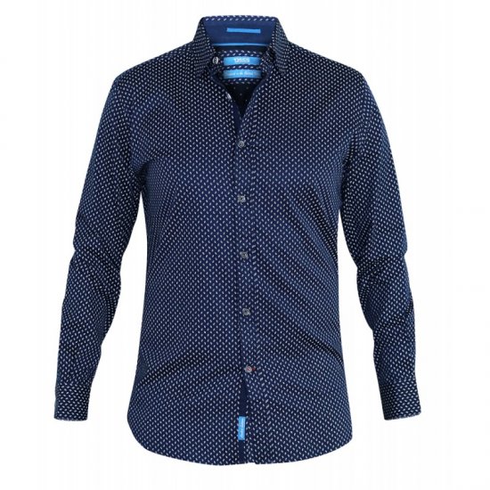 D555 Lavar Long Sleeve Diamond Printed Shirt - Camicie - Camicie Taglie Forti Uomo