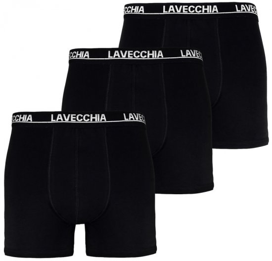 Lavecchia 1020 Boxershorts 3-pack Black - Intimo & costumi da bagno - Intimo Taglie Forti Uomo