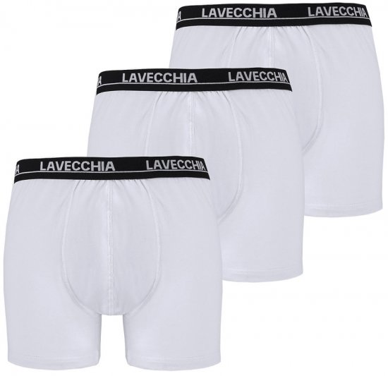 Lavecchia 1020 Boxershorts 3-pack White - Intimo & costumi da bagno - Intimo Taglie Forti Uomo