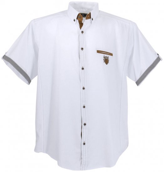 Lavecchia 1128 Short sleeve Shirt White - Camicie - Camicie Taglie Forti Uomo