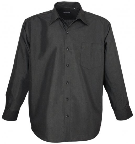 Lavecchia Classic Long Sleeve Shirt Black - Camicie - Camicie Taglie Forti Uomo