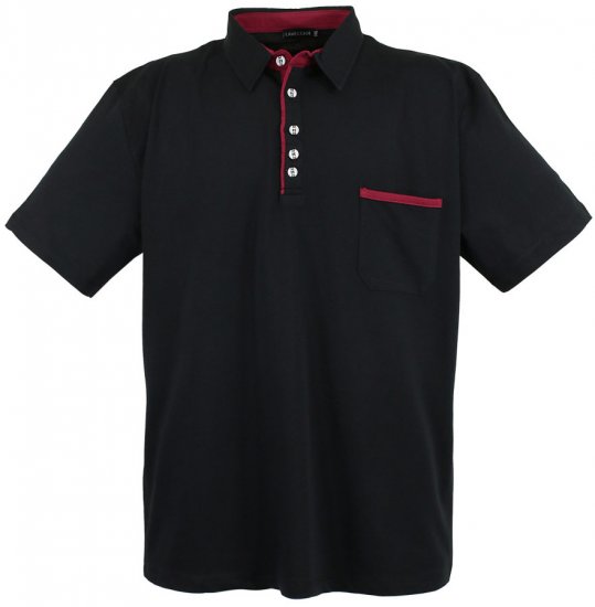 Lavecchia 1701 Jersey Poloshirt Black - Polo - Polo Uomo Taglie Forti