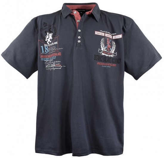 Lavecchia 2038 Printed Jersey Poloshirt Charcoal - Polo - Polo Uomo Taglie Forti