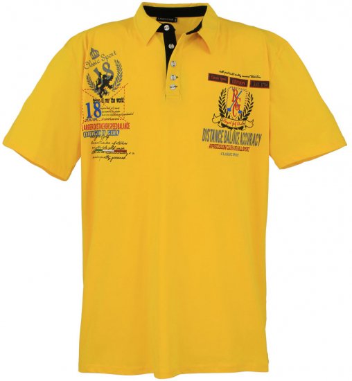 Lavecchia 2038 Printed Jersey Poloshirt Yellow - Polo - Polo Uomo Taglie Forti
