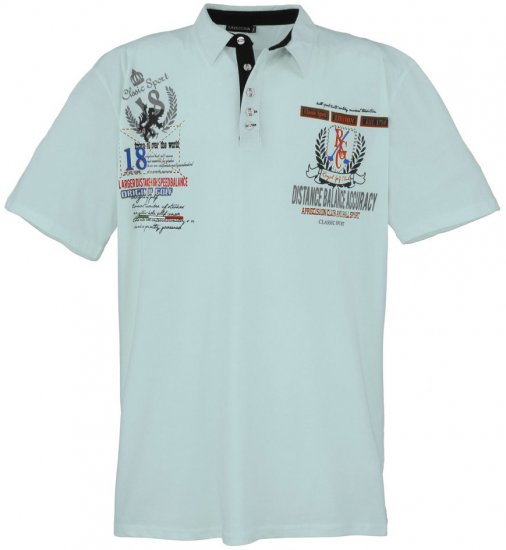 Lavecchia 2038 Printed Jersey Poloshirt Mint - Polo - Polo Uomo Taglie Forti