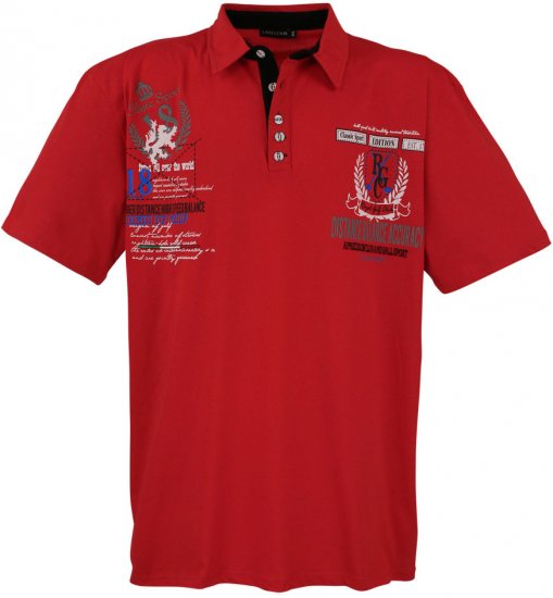 Lavecchia 2038 Printed Jersey Poloshirt Red - Polo - Polo Uomo Taglie Forti