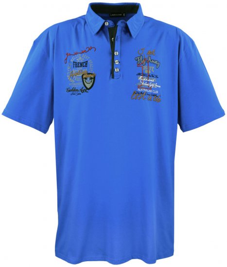 Lavecchia 3101 Printed Jersey Poloshirt Royal Blue - Polo - Polo Uomo Taglie Forti