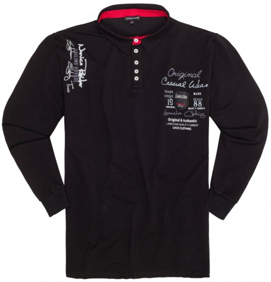 Lavecchia 2025 Printed Sweatshirt with collar Black - Felpe & felpe con cappuccio - Felpe & Felpe con Cappuccio Uomo Taglie Forti