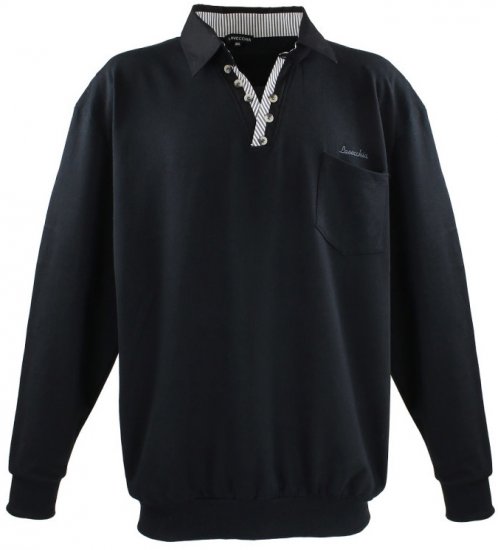 Lavecchia 602 Collar Sweatshirt Black - Felpe & felpe con cappuccio - Felpe & Felpe con Cappuccio Uomo Taglie Forti