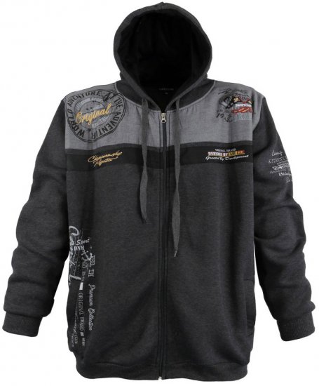 Lavecchia 2022 Printed Zipper Hoodie Charcoal - Felpe & felpe con cappuccio - Felpe & Felpe con Cappuccio Uomo Taglie Forti