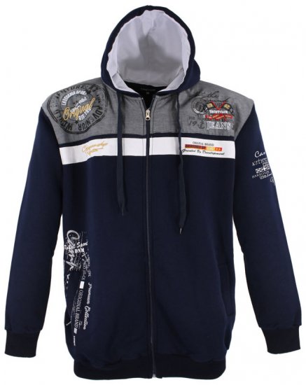 Lavecchia 2022 Printed Zipper Hoodie Navy - Felpe & felpe con cappuccio - Felpe & Felpe con Cappuccio Uomo Taglie Forti