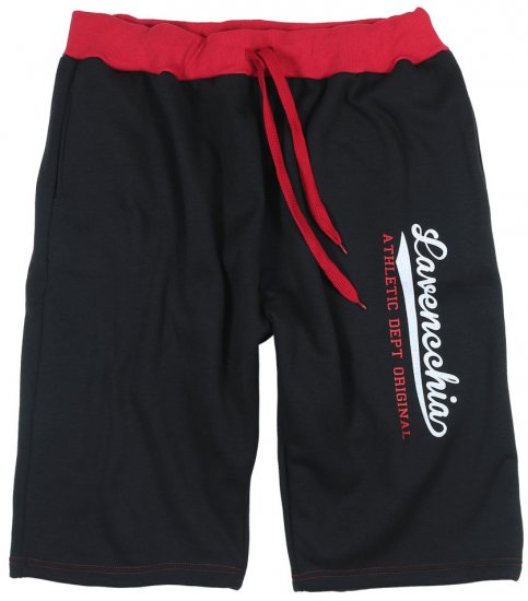 Lavecchia 2017 Sweatshorts Black/Red - Pantaloni & pantaloncini tuta - Pantaloni Tuta Uomo Taglie Forti