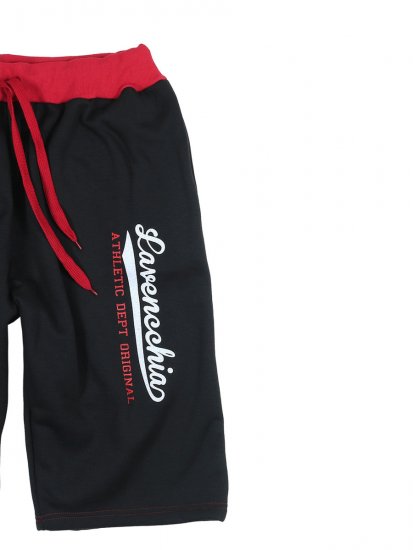 Lavecchia 2017 Sweatshorts Black/Red - Pantaloni & pantaloncini tuta - Pantaloni Tuta Uomo Taglie Forti