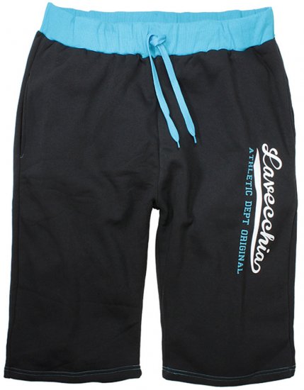 Lavecchia 2017 Sweatshorts Black/Turquoise - Pantaloni & pantaloncini tuta - Pantaloni Tuta Uomo Taglie Forti