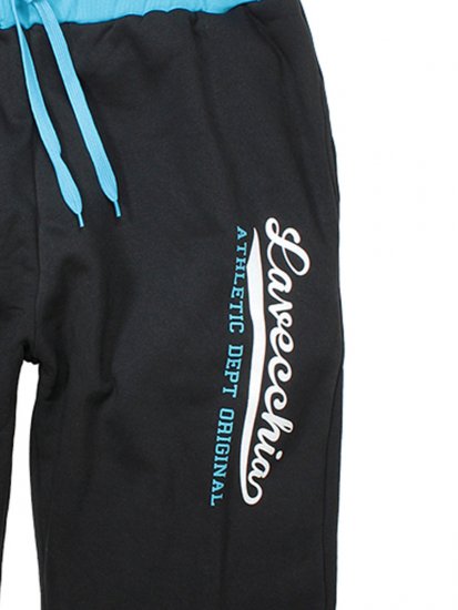 Lavecchia 2017 Sweatshorts Black/Turquoise - Pantaloni & pantaloncini tuta - Pantaloni Tuta Uomo Taglie Forti