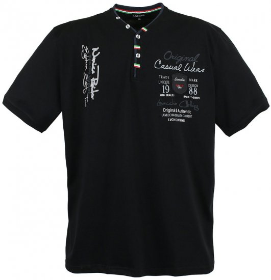 Lavecchia 2042 Printed T-shirt Black - Magliette - Magliette Uomo Taglie Forti
