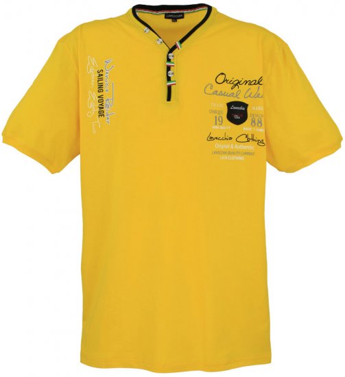 Lavecchia 2042 Printed T-shirt Yellow - Magliette - Magliette Uomo Taglie Forti