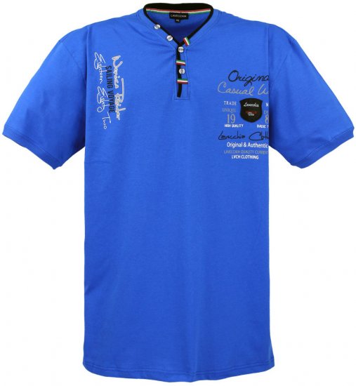 Lavecchia 2042 Printed T-shirt Royal Blue - Magliette - Magliette Uomo Taglie Forti