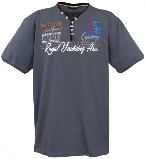 Lavecchia 608 Printed T-shirt Charcoal - Magliette - Magliette Uomo Taglie Forti