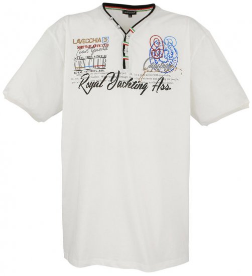 Lavecchia 608 Printed T-shirt Cream White - Magliette - Magliette Uomo Taglie Forti