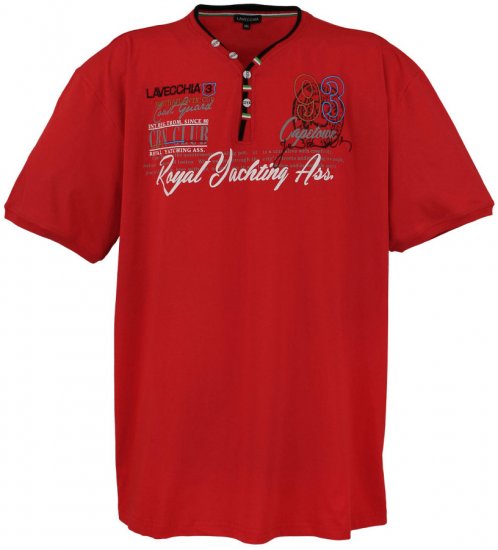 Lavecchia 608 Printed T-shirt Red - Magliette - Magliette Uomo Taglie Forti