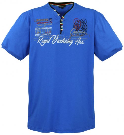 Lavecchia 608 Printed T-shirt Royal Blue - Magliette - Magliette Uomo Taglie Forti