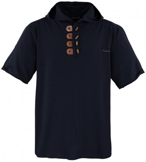 Lavecchia 609 T-shirt with Hoodie Black - Magliette - Magliette Uomo Taglie Forti