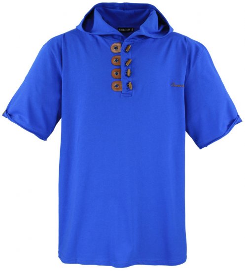 Lavecchia 609 T-shirt with Hoodie Royal Blue - Magliette - Magliette Uomo Taglie Forti