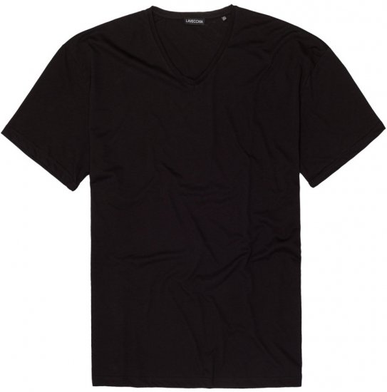 Lavecchia 124 V-neck T-shirt Black - Magliette - Magliette Uomo Taglie Forti