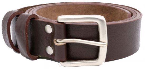 D555 Liam Hand Crafted Real Leather Belt, 3,7cm - Cinture - Cintura Uomo Taglie Forti