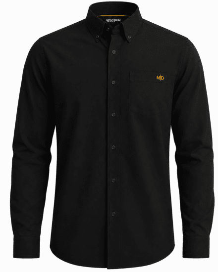 Motley Denim Lisbon Long Sleeve Shirt Black - Camicie - Camicie Taglie Forti Uomo