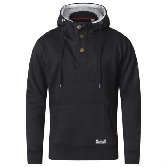 D555 Lorenzo Half zip Hoodie Black - Felpe & felpe con cappuccio - Felpe & Felpe con Cappuccio Uomo Taglie Forti