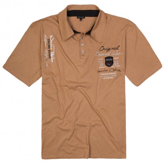 Lavecchia 610 T-shirt con colletto Beige cammello - Polo - Polo Uomo Taglie Forti