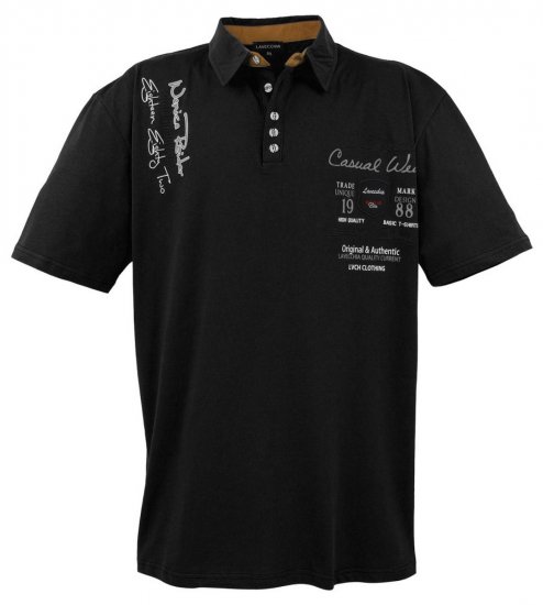 Lavecchia 610 T-shirt con colletto Nero - Polo - Polo Uomo Taglie Forti
