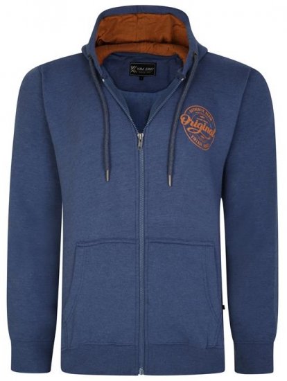 Kam Jeans 7060 Zip Thru Originals Denim Hoodie Royal Blue - Felpe & felpe con cappuccio - Felpe & Felpe con Cappuccio Uomo Taglie Forti