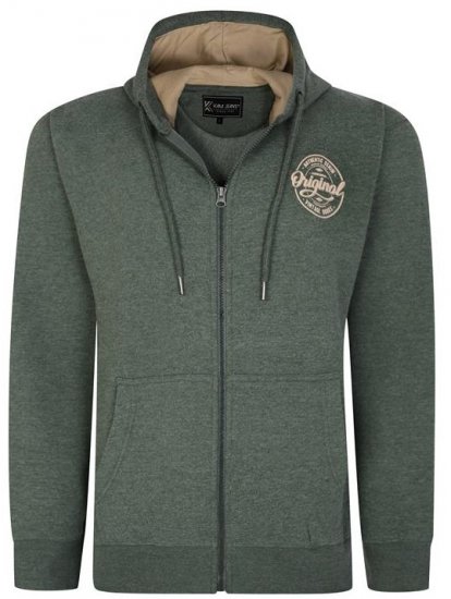 Kam Jeans 7060 Zip Thru Originals Denim Hoodie Khaki - Felpe & felpe con cappuccio - Felpe & Felpe con Cappuccio Uomo Taglie Forti