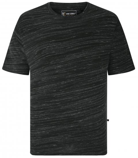 Kam Jeans 5738 Injected Marl Crew Neck T-Shirt Black - Magliette - Magliette Uomo Taglie Forti