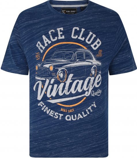 Kam Jeans 5740 Race Club Injected Marl Tee Indigo - Magliette - Magliette Uomo Taglie Forti