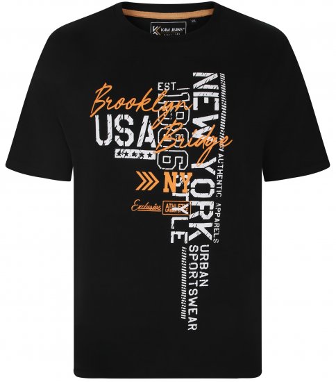 Kam Jeans 5736 NY Print T-Shirts 2-Pack - Magliette - Magliette Uomo Taglie Forti