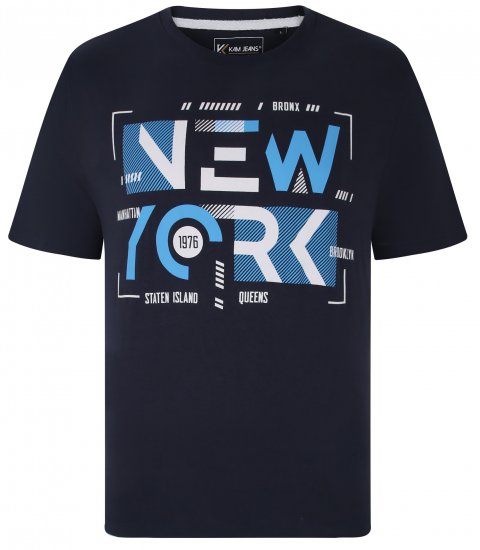 Kam Jeans 5736 NY Print T-Shirts 2-Pack - Magliette - Magliette Uomo Taglie Forti