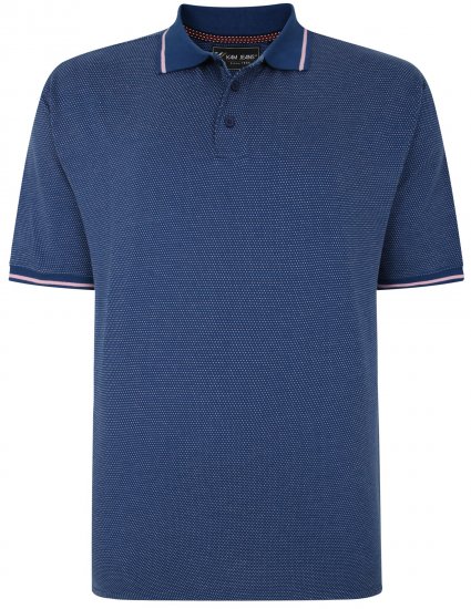 Kam Jeans 5486 Dobby Print Jersey Polo Moonlight - Polo - Polo Uomo Taglie Forti