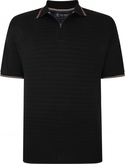 Kam Jeans 5491 Jersey Weave 1/4 Zip Polo Black - Polo - Polo Uomo Taglie Forti
