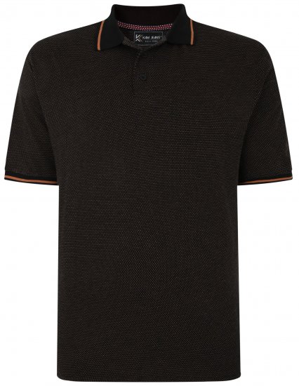 Kam Jeans 5486 Dobby Print Jersey Polo Black - Polo - Polo Uomo Taglie Forti