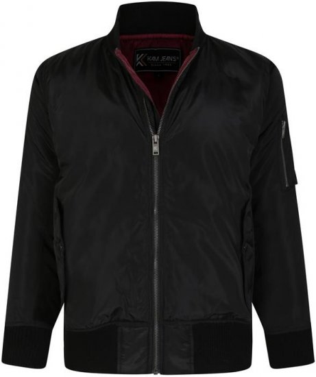Kam Jeans KV126 Traditional Style Bomber Jacket Black - Giubbotti - Giubbotti Uomo Taglie Forti