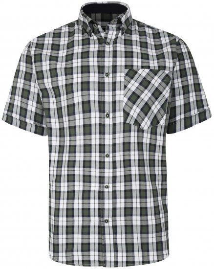 Kam Jeans 6286 Casual SS Check Shirt Forest - Camicie - Camicie Taglie Forti Uomo